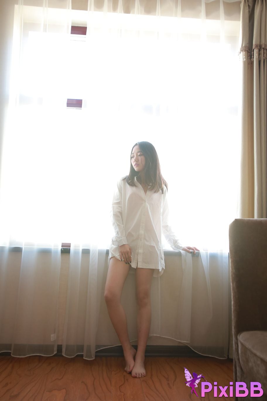 Private Photoshoot Jiaqi white shirt PixiBB.COM 002