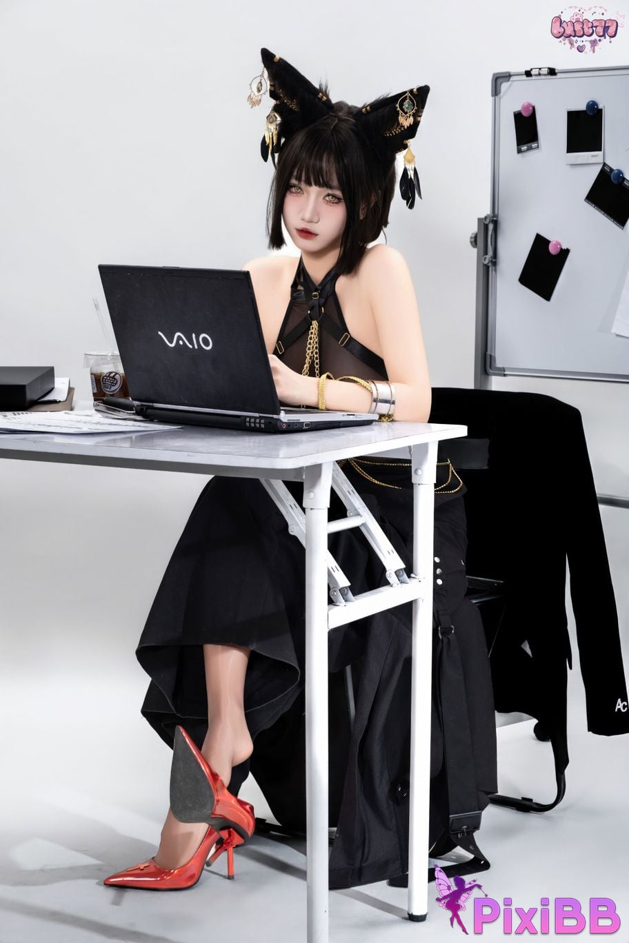 Cosplayer Qiqi be good black Anubis PixiBB.COM 080