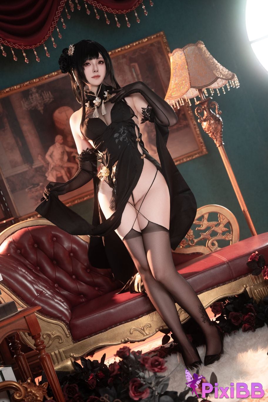 Cosplayer Natsuko Azur Lane Zhenhai Cheongsam PixiBB.COM 005