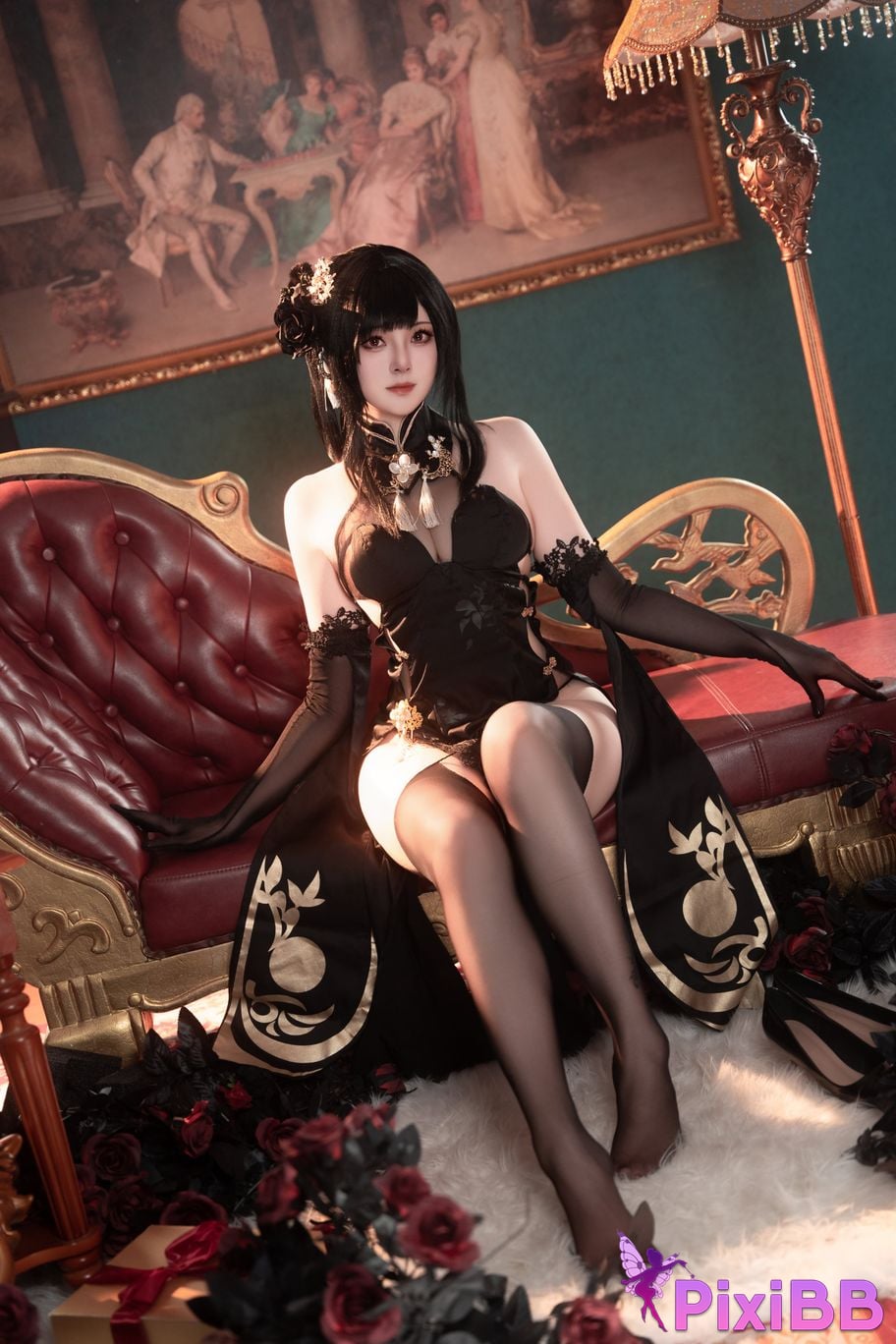 Cosplayer Natsuko Azur Lane Zhenhai Cheongsam PixiBB.COM 014