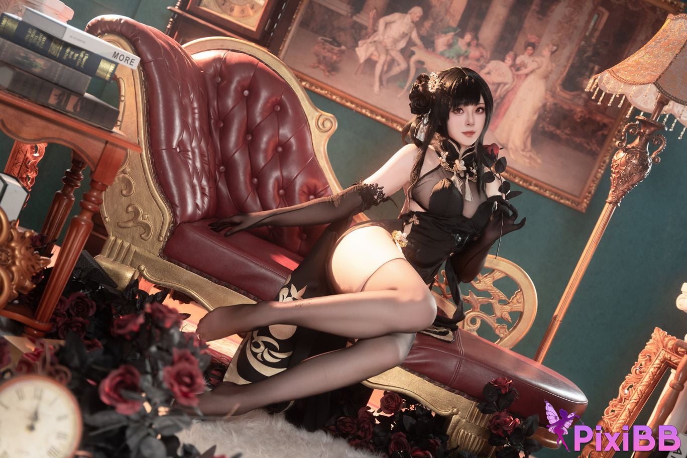 Cosplayer Natsuko Azur Lane Zhenhai Cheongsam PixiBB.COM 016