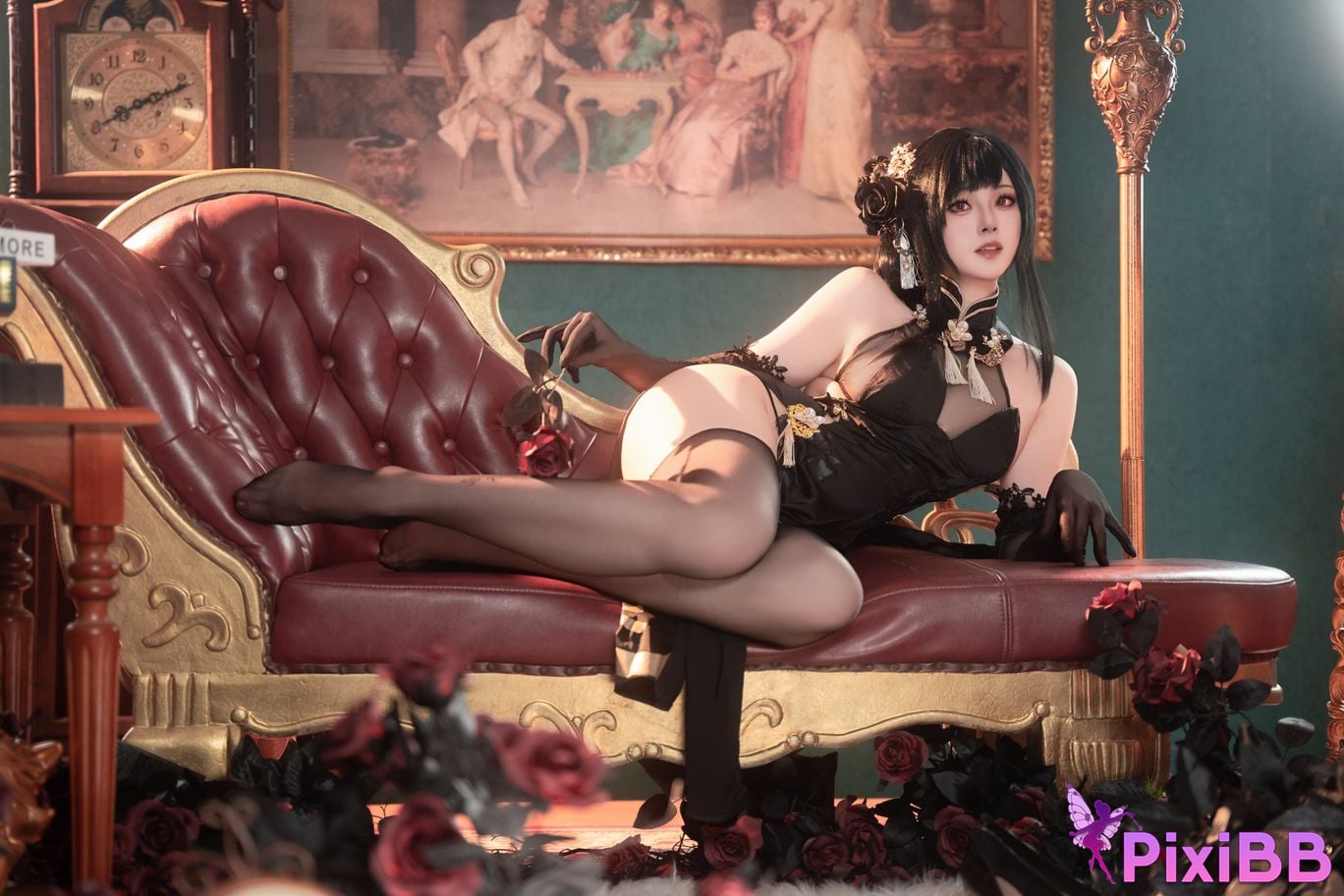 Cosplayer Natsuko Azur Lane Zhenhai Cheongsam PixiBB.COM 017