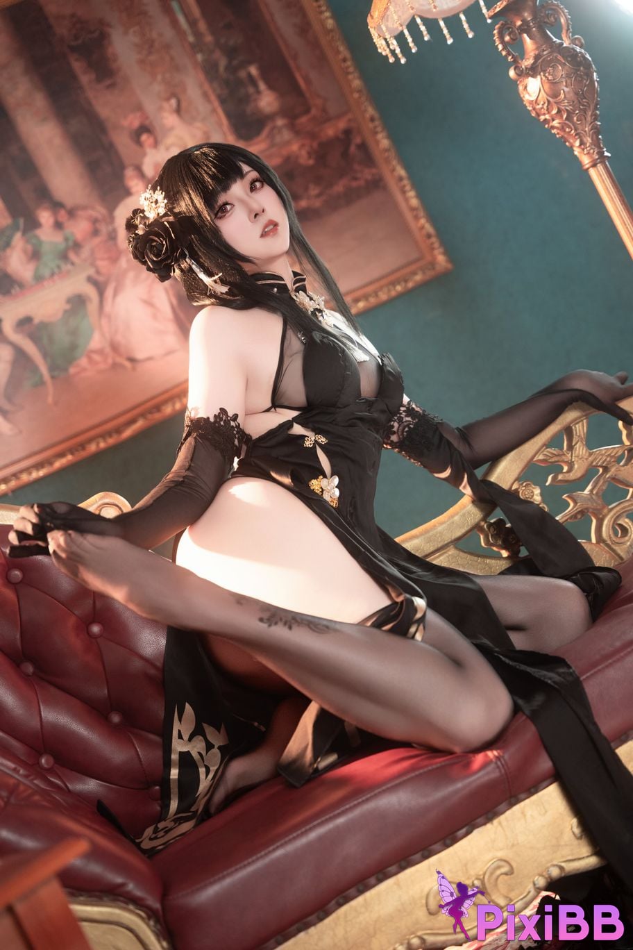 Cosplayer Natsuko Azur Lane Zhenhai Cheongsam PixiBB.COM 035