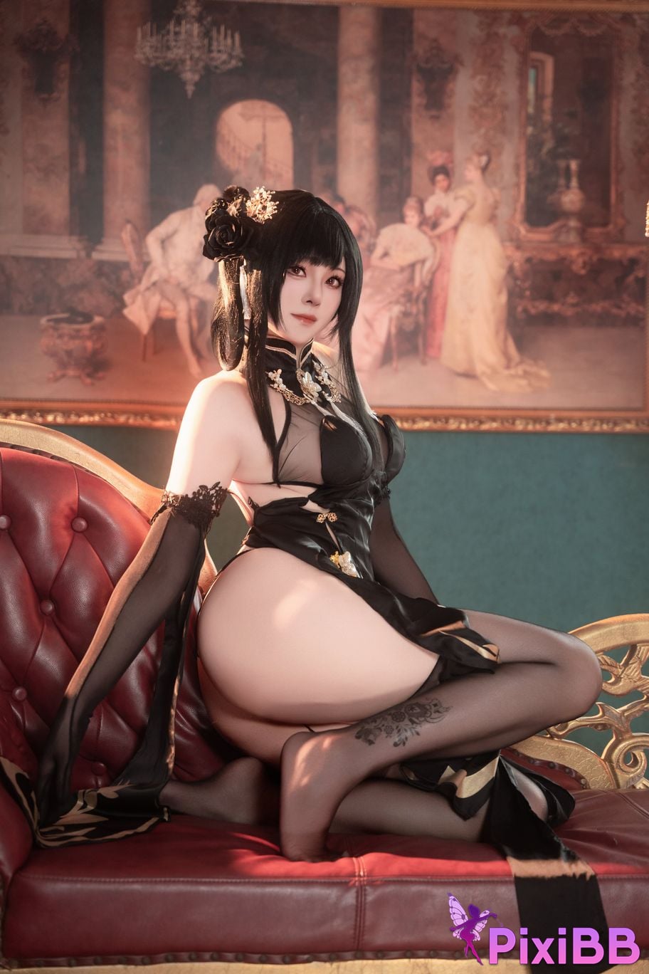 Cosplayer Natsuko Azur Lane Zhenhai Cheongsam PixiBB.COM 036