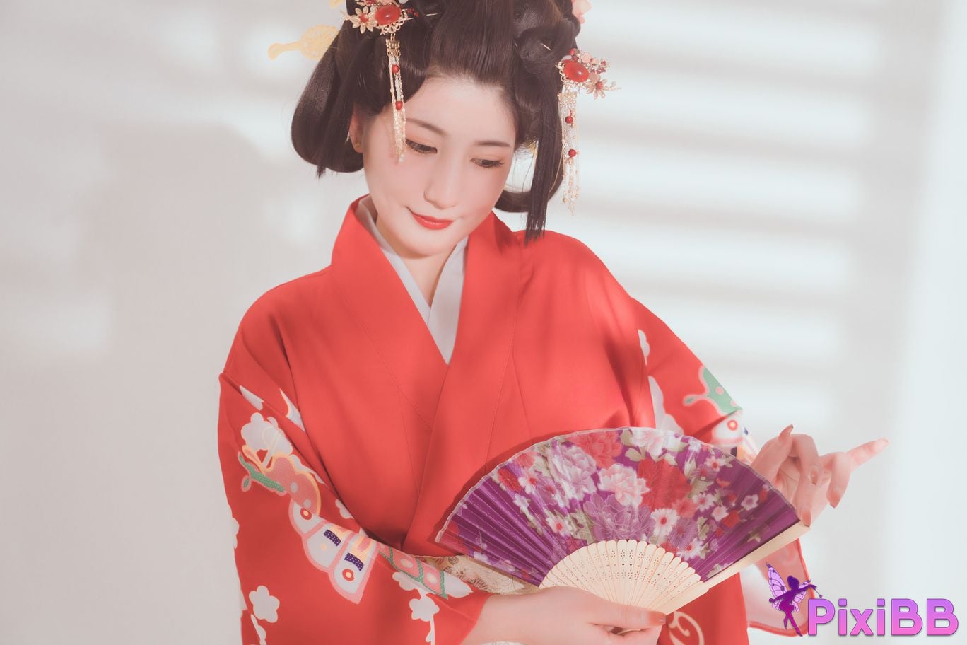 Cosplayer Xinglan is Lanlan and her name Lanmei. kimono rope bondage PixiBB.COM 012