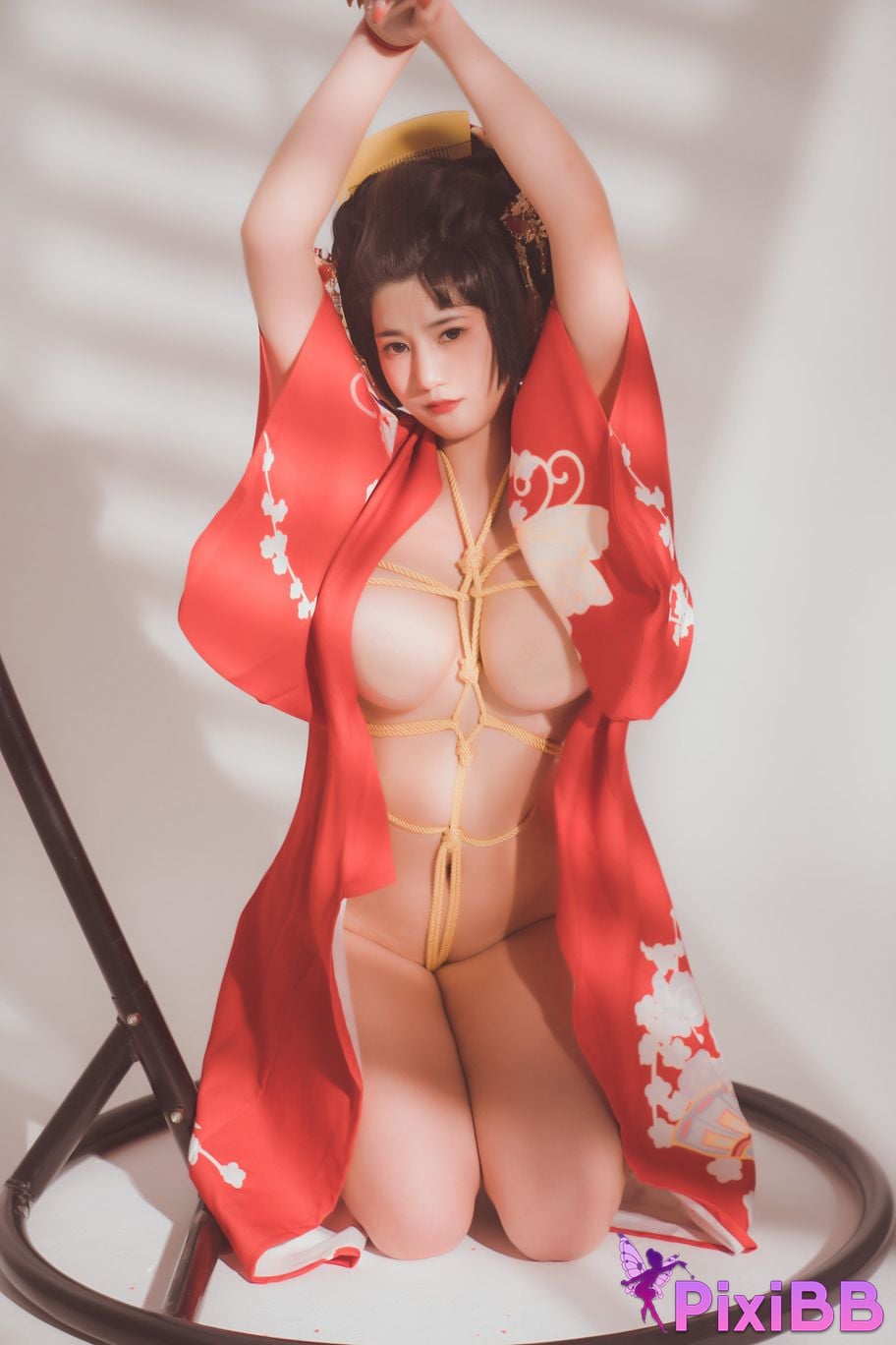 Cosplayer Xinglan is Lanlan and her name Lanmei. kimono rope bondage PixiBB.COM 050