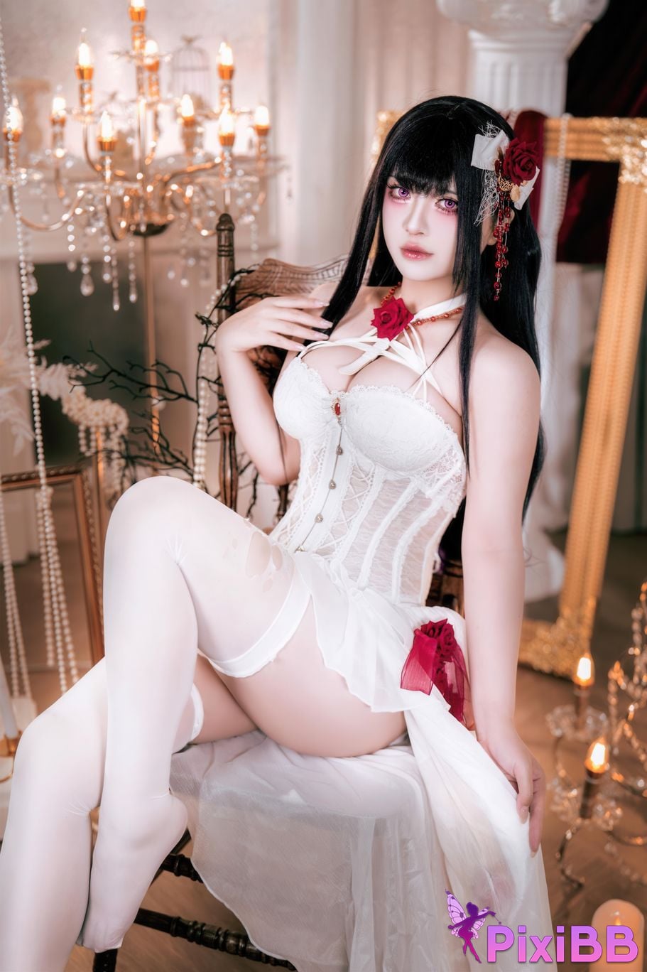 Cosplayer Half half son Nikke goddess of victory Mihara Bond Chain PixiBB.COM 009