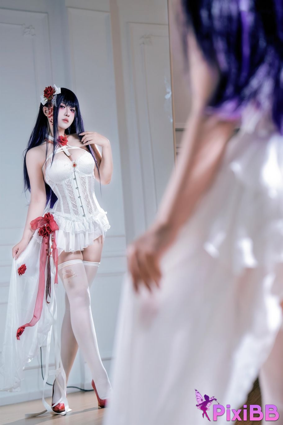 Cosplayer Half half son Nikke goddess of victory Mihara Bond Chain PixiBB.COM 055