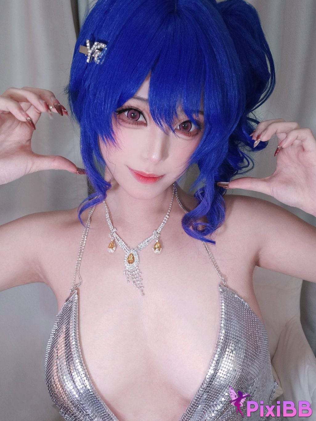 Cosplayer honey cat fur azur lane St. Louis dress selfie PixiBB.COM 001