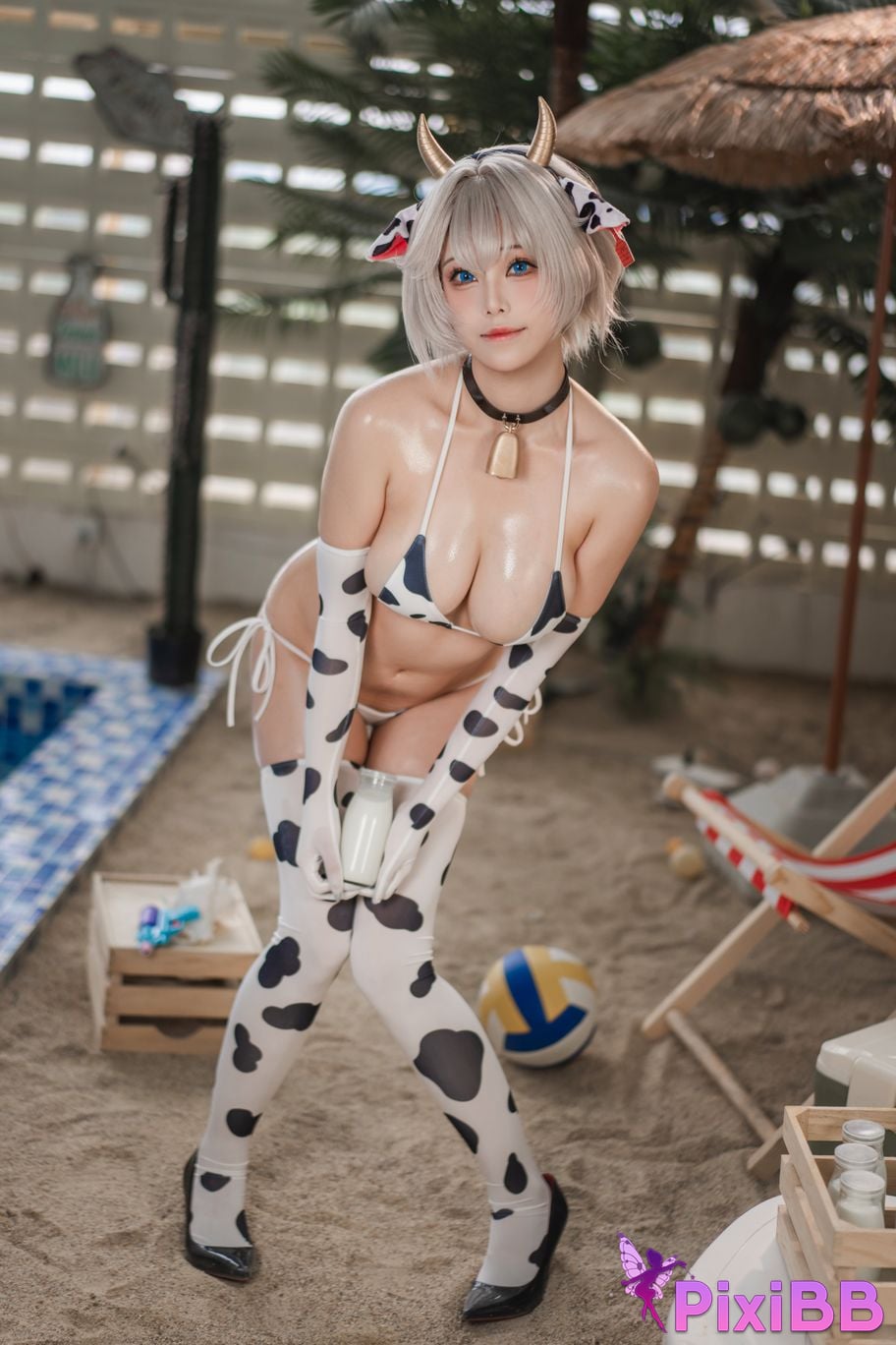 Cosplayer honey cat fur brown dust dairy cow PixiBB.COM 004