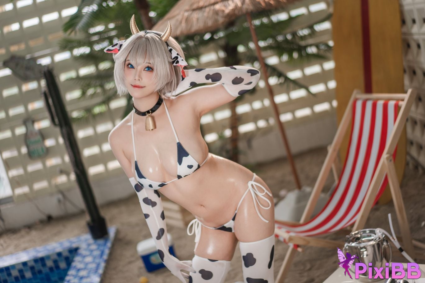 Cosplayer honey cat fur brown dust dairy cow PixiBB.COM 012