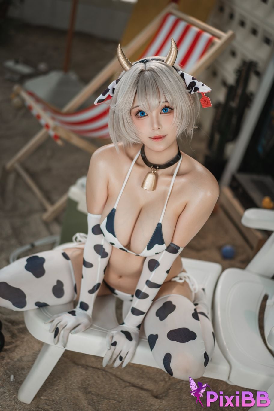 Cosplayer honey cat fur brown dust dairy cow PixiBB.COM 024