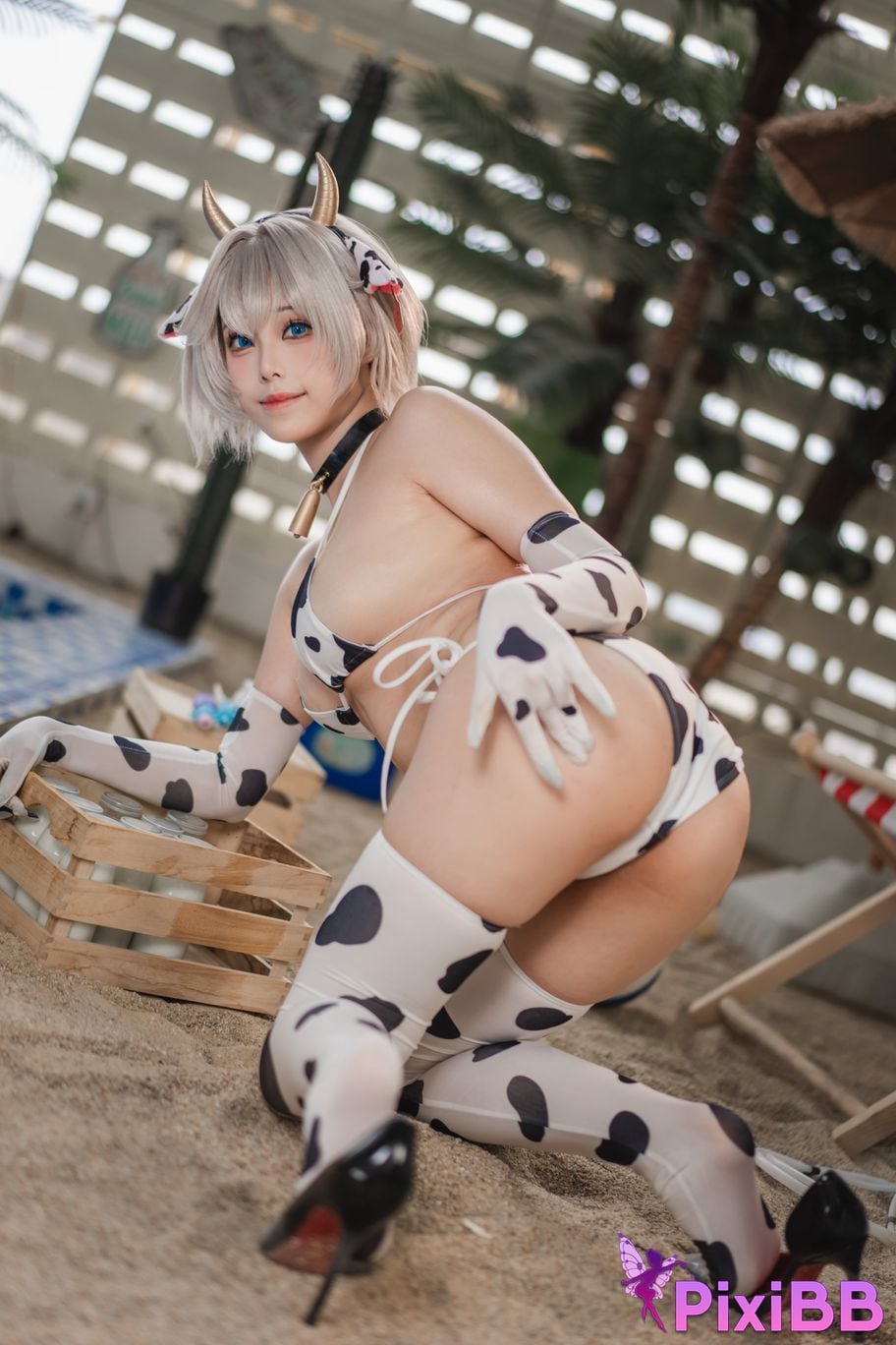 Cosplayer honey cat fur brown dust dairy cow PixiBB.COM 031