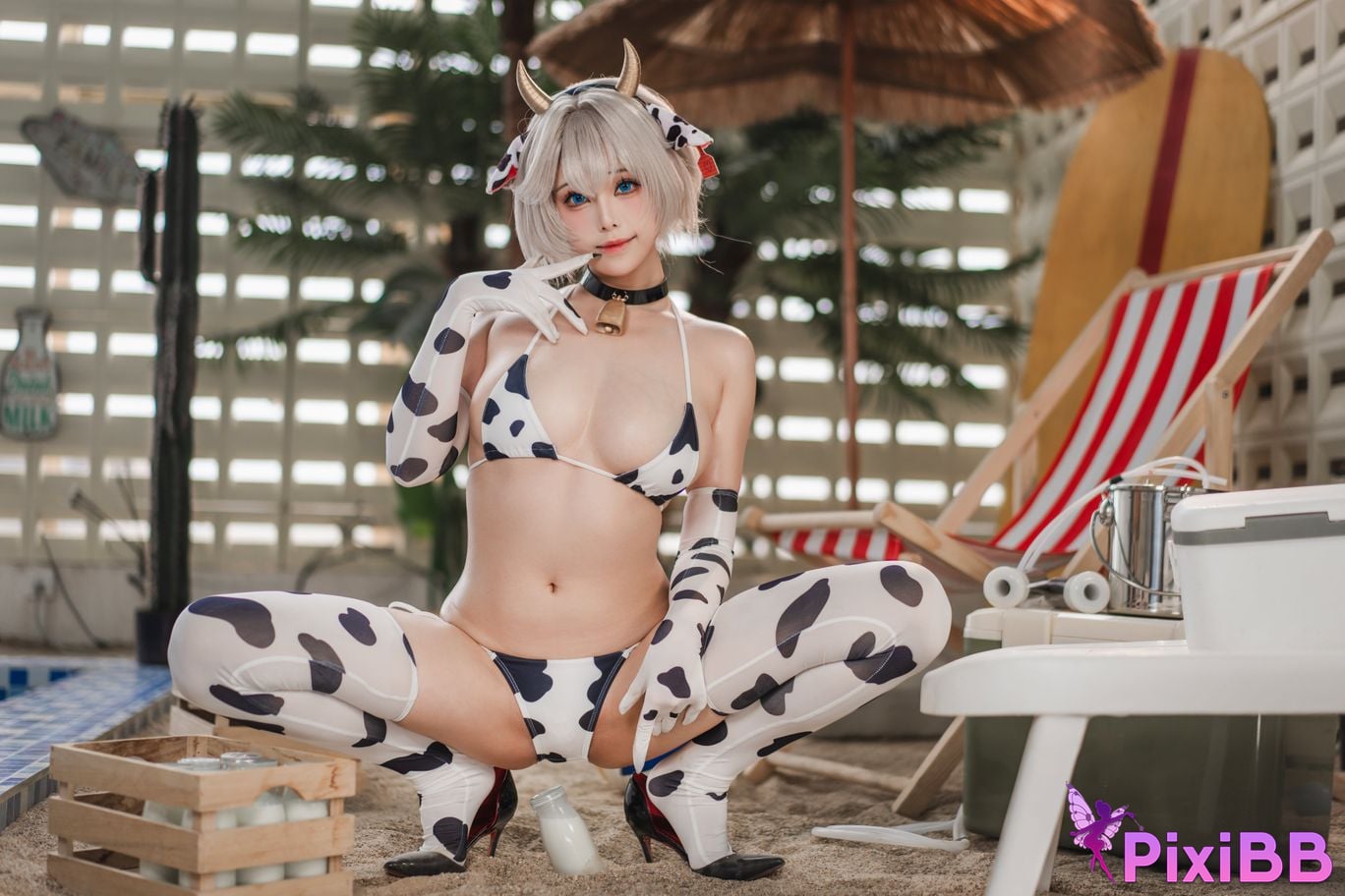 Cosplayer honey cat fur brown dust dairy cow PixiBB.COM 038