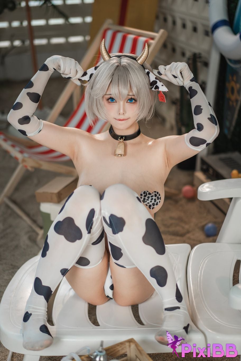 Cosplayer honey cat fur brown dust dairy cow PixiBB.COM 109