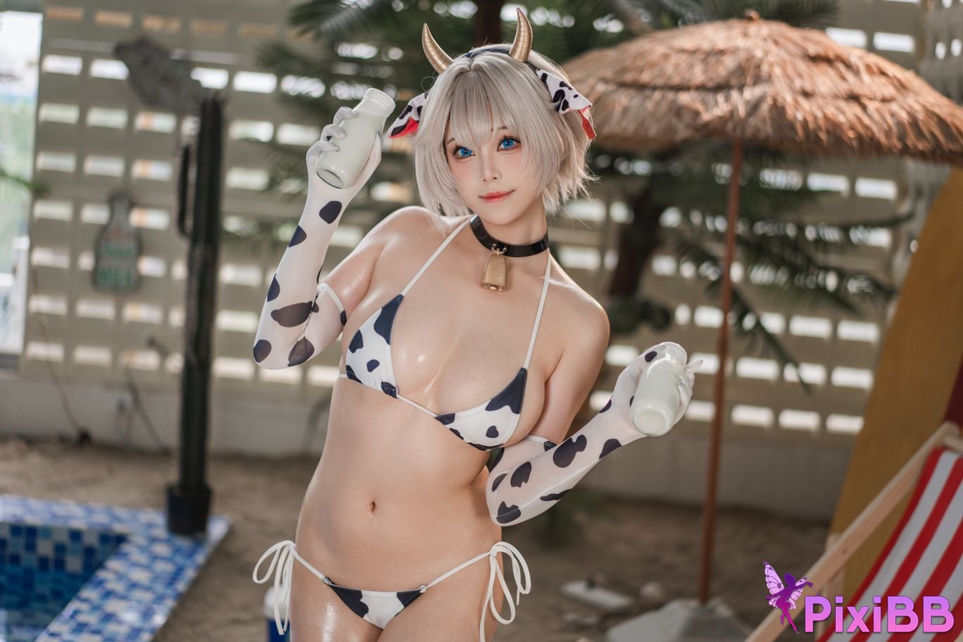 Cosplayer honey cat fur brown dust dairy cow PixiBB.COM 147