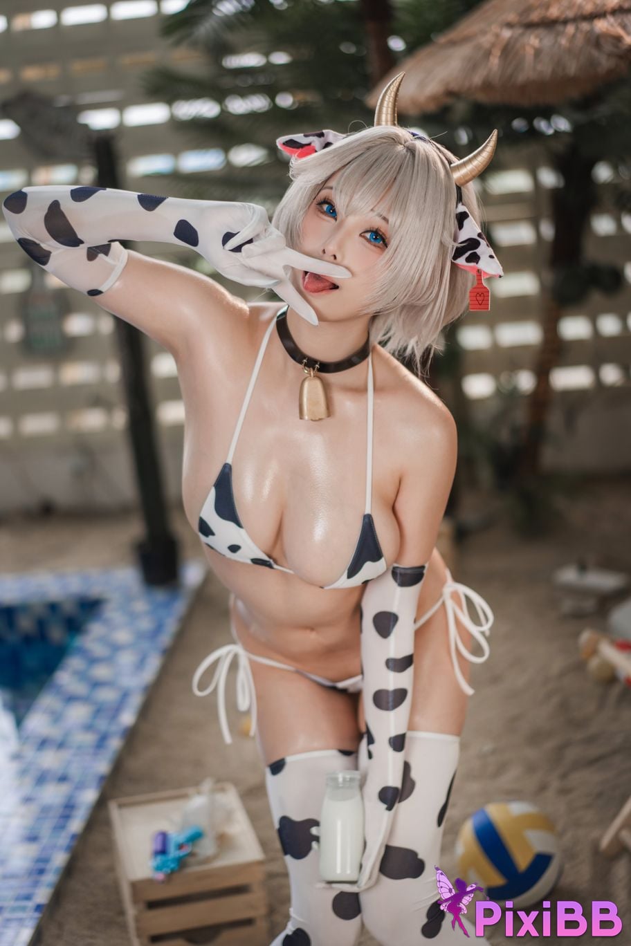 Cosplayer honey cat fur brown dust dairy cow PixiBB.COM 165