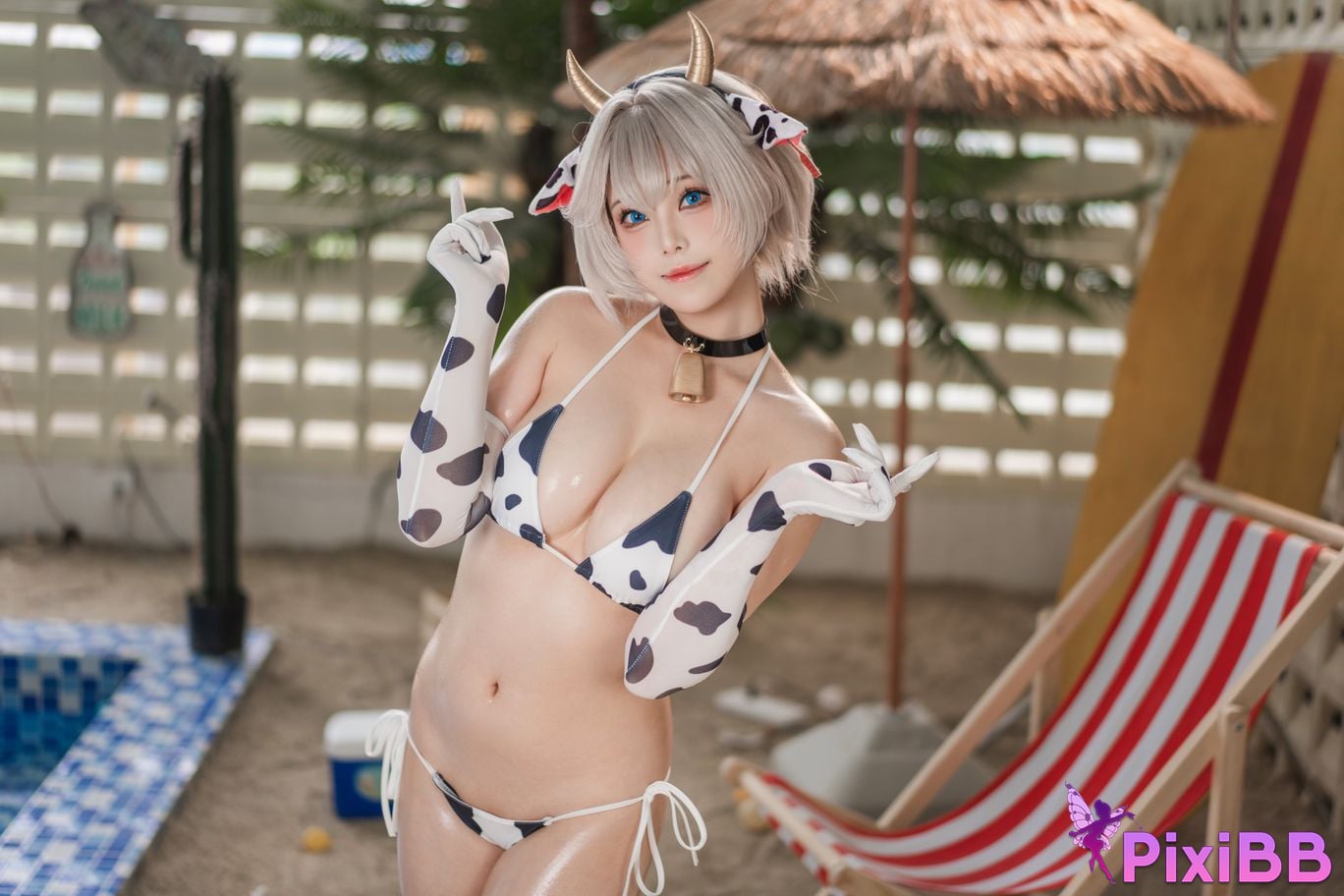 Cosplayer honey cat fur brown dust dairy cow PixiBB.COM 173