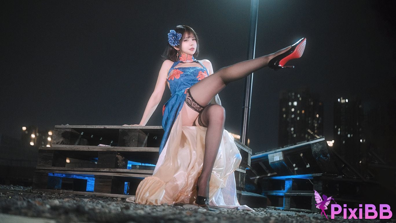 Cosplay Tina is so evil Azur Lane Jianwu Cheongsam PixiBB.COM 008