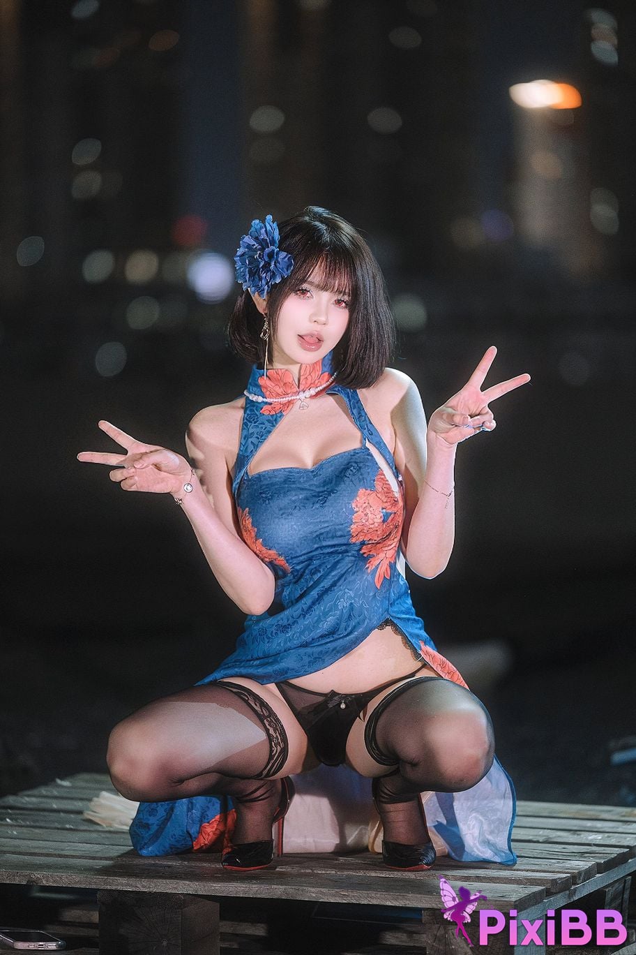 Cosplay Tina is so evil Azur Lane Jianwu Cheongsam PixiBB.COM 018