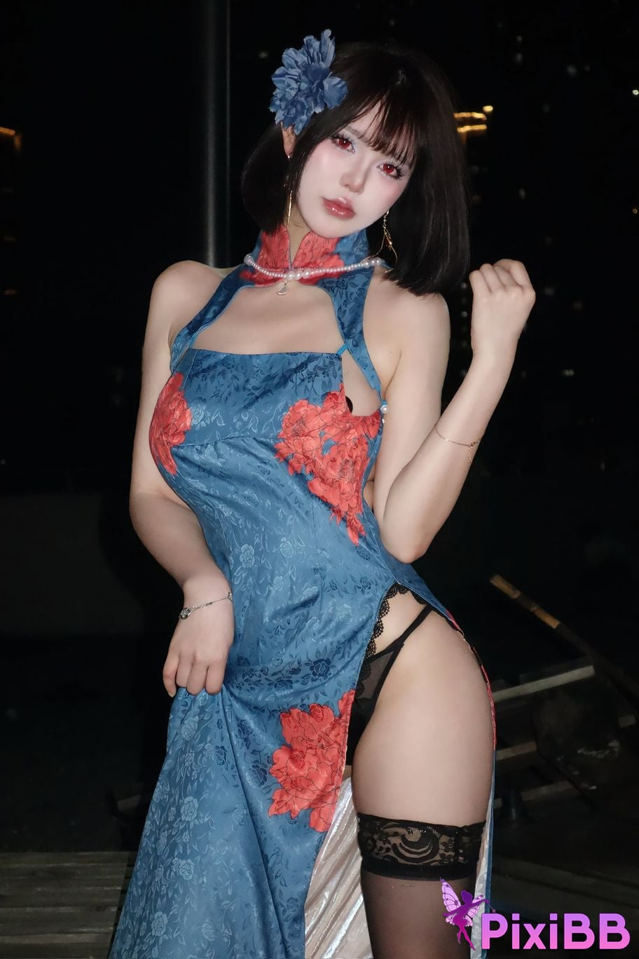 Cosplay Tina is so evil Azur Lane Jianwu Cheongsam PixiBB.COM 033