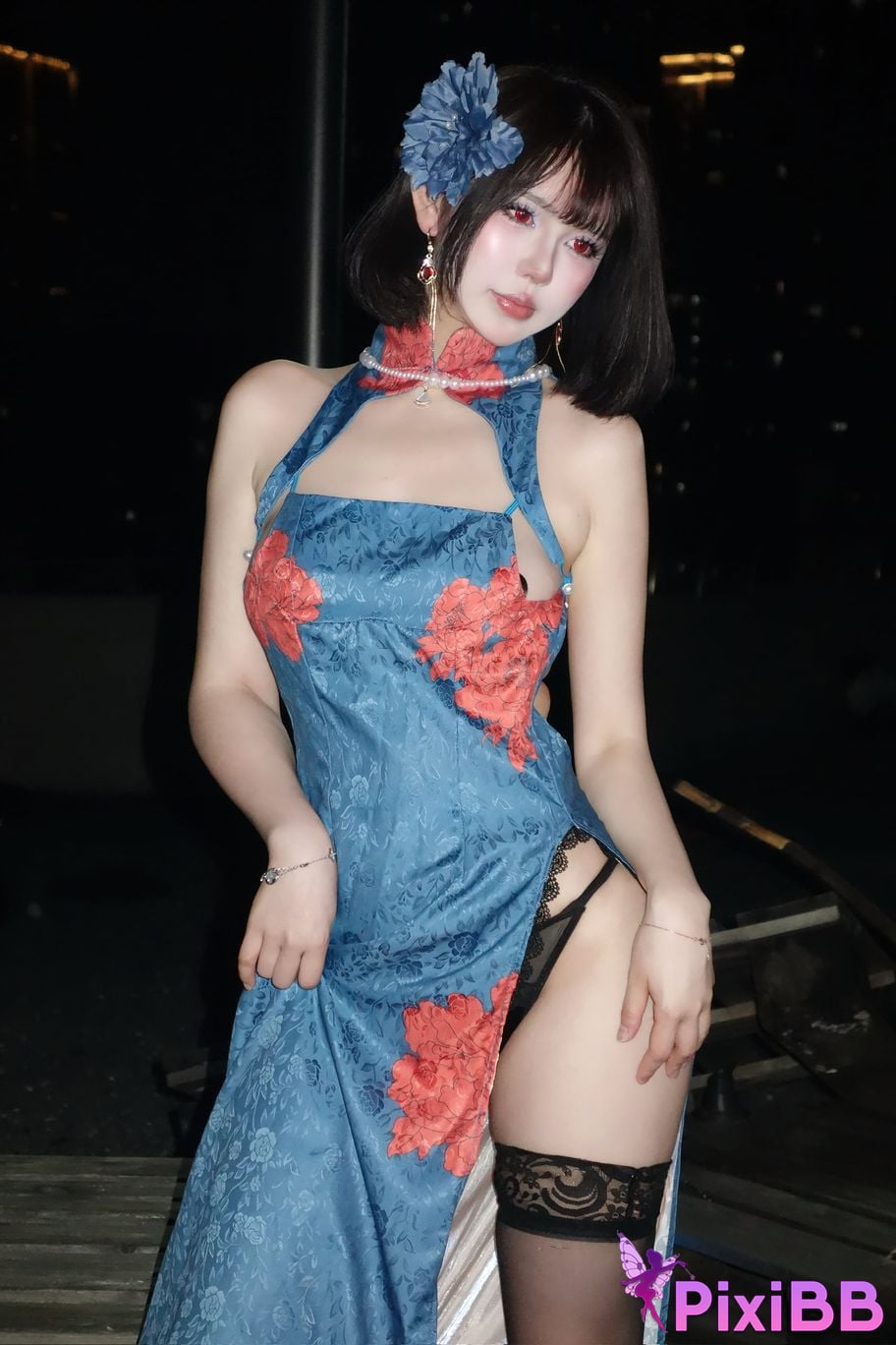Cosplay Tina is so evil Azur Lane Jianwu Cheongsam PixiBB.COM 034