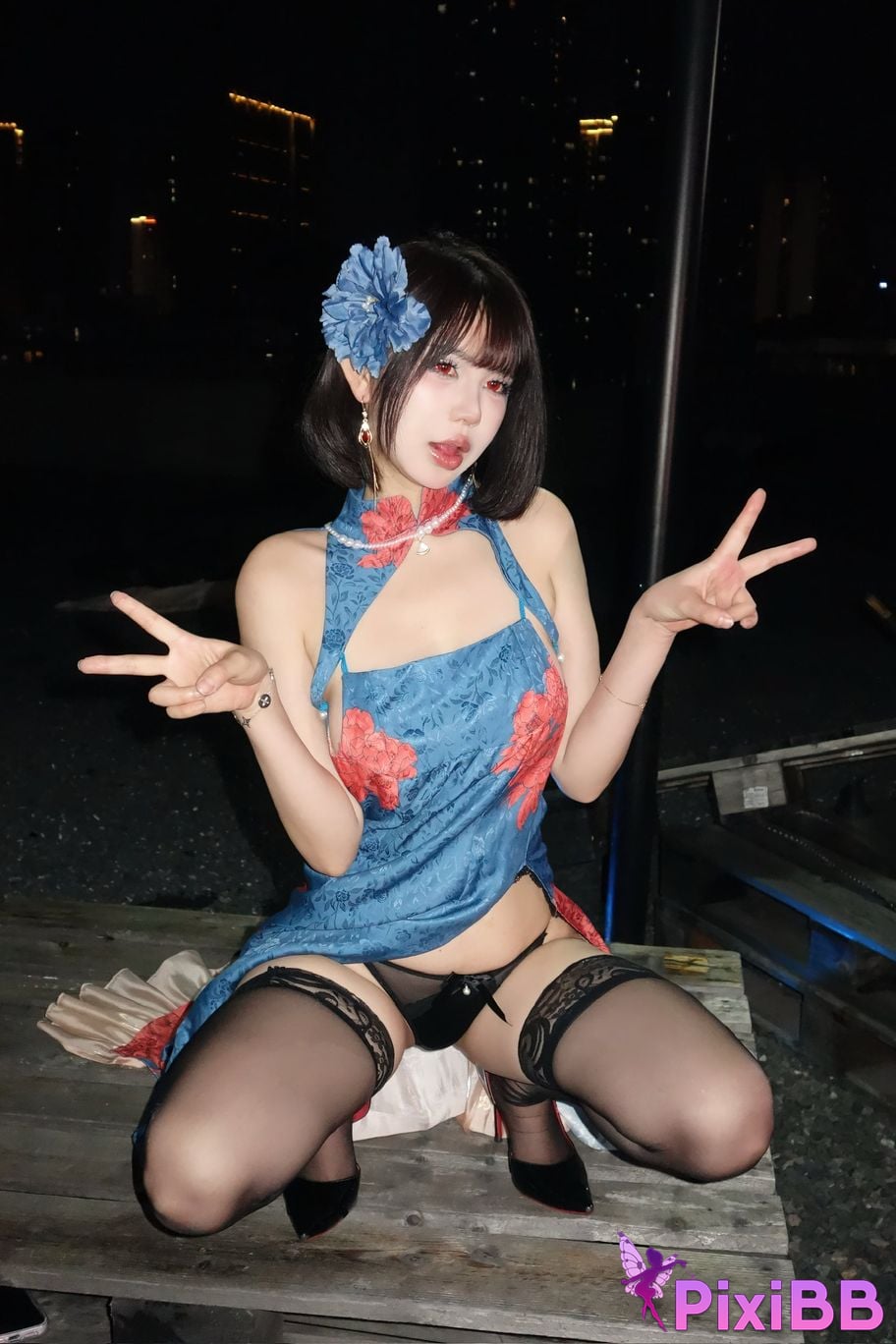 Cosplay Tina is so evil Azur Lane Jianwu Cheongsam PixiBB.COM 038