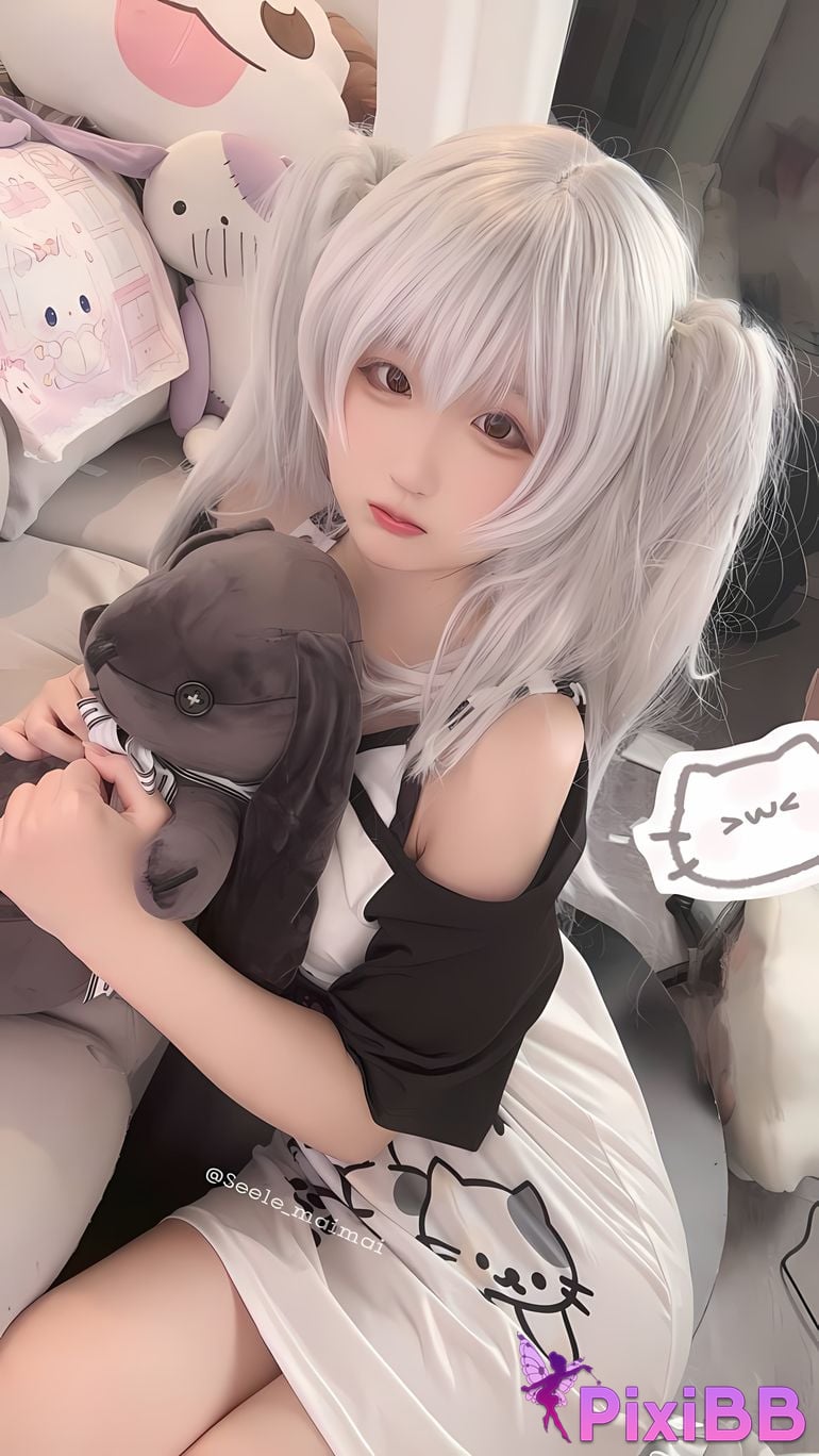 Cosplay Seele Mai White double ponytail PixiBB.COM 001