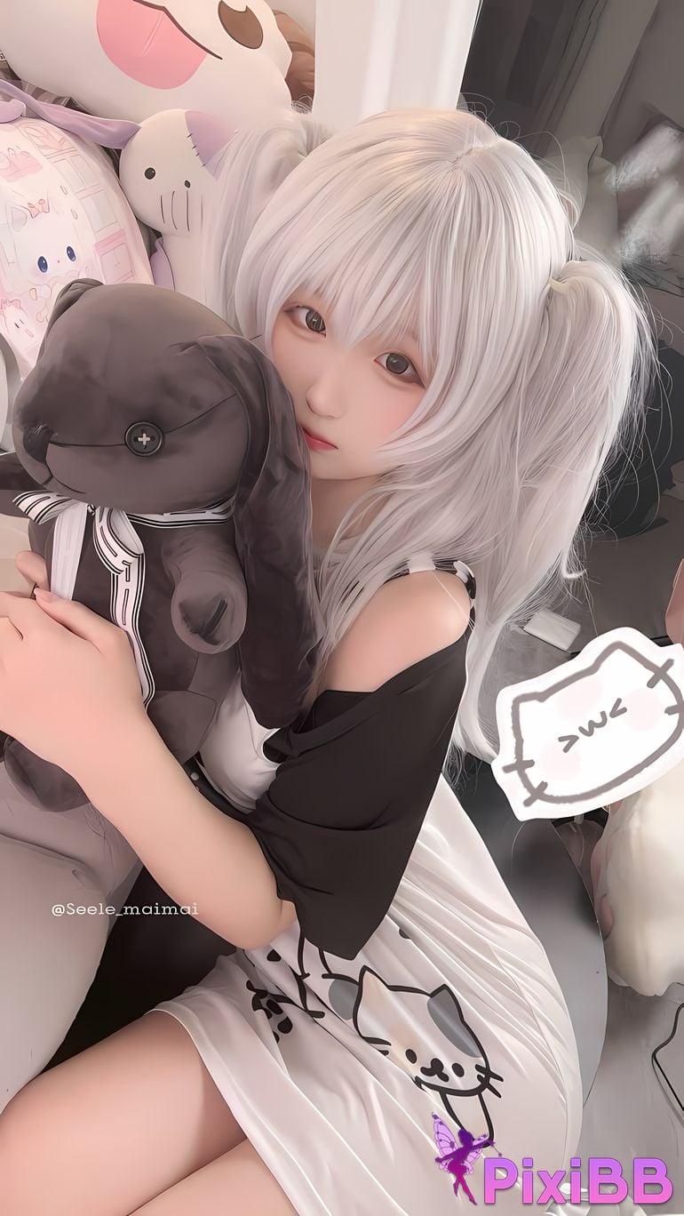 Cosplay Seele Mai White double ponytail PixiBB.COM 002