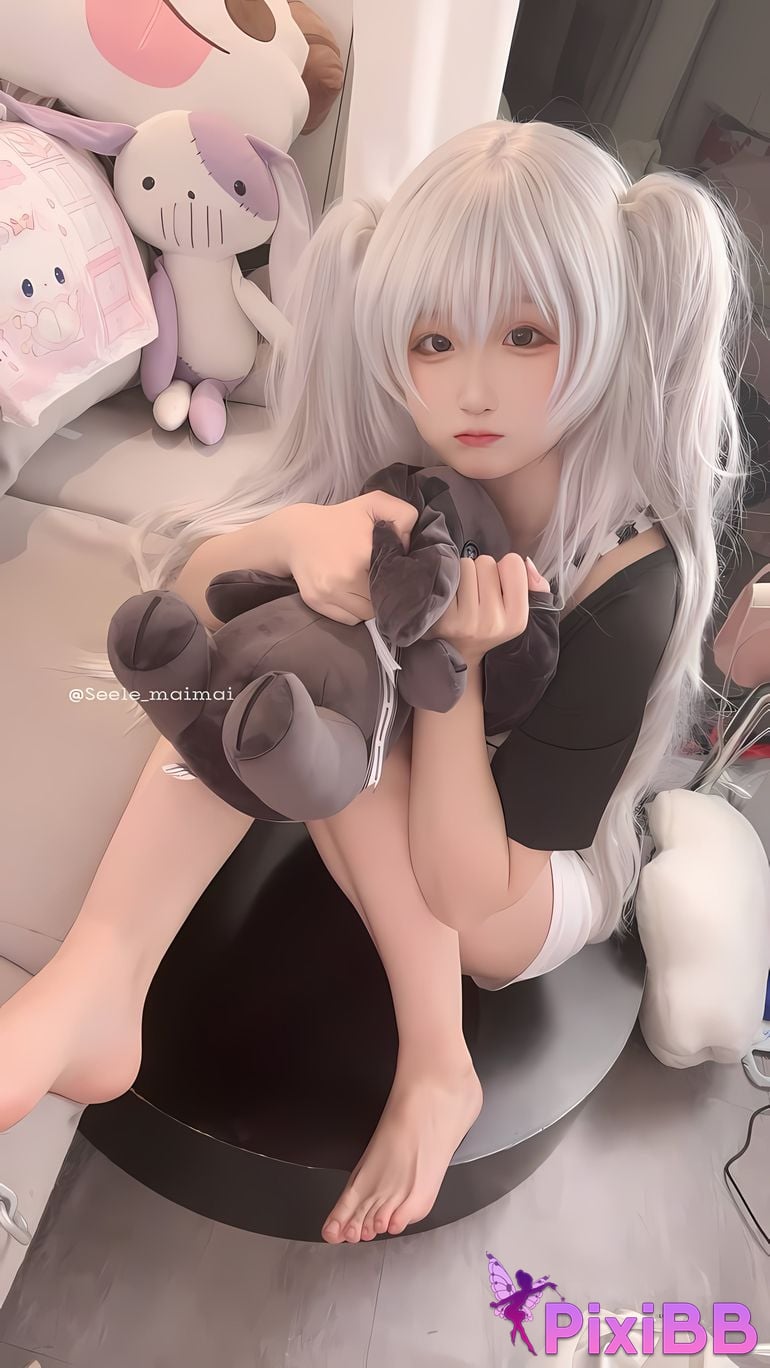 Cosplay Seele Mai White double ponytail PixiBB.COM 003