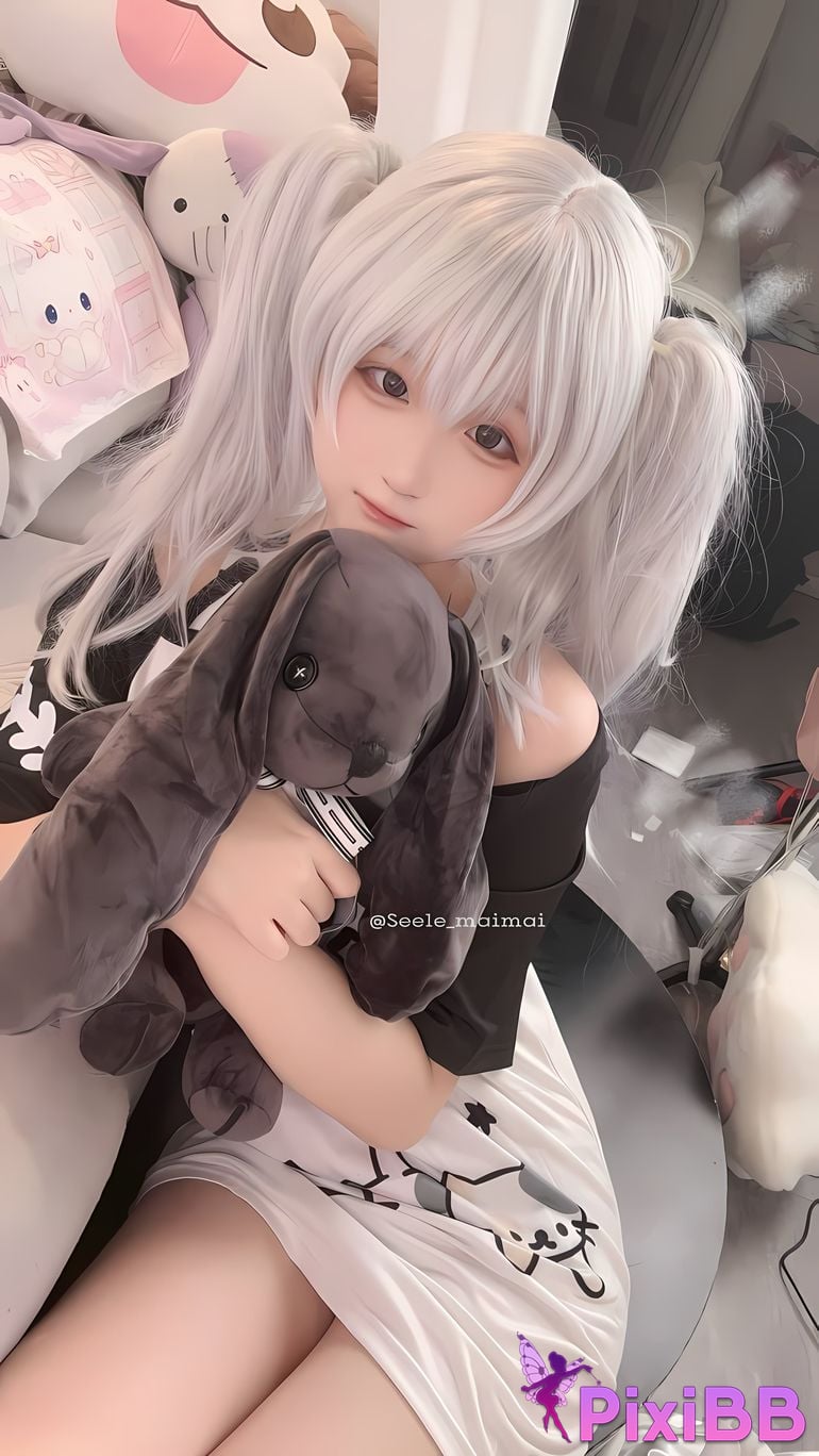 Cosplay Seele Mai White double ponytail PixiBB.COM 006