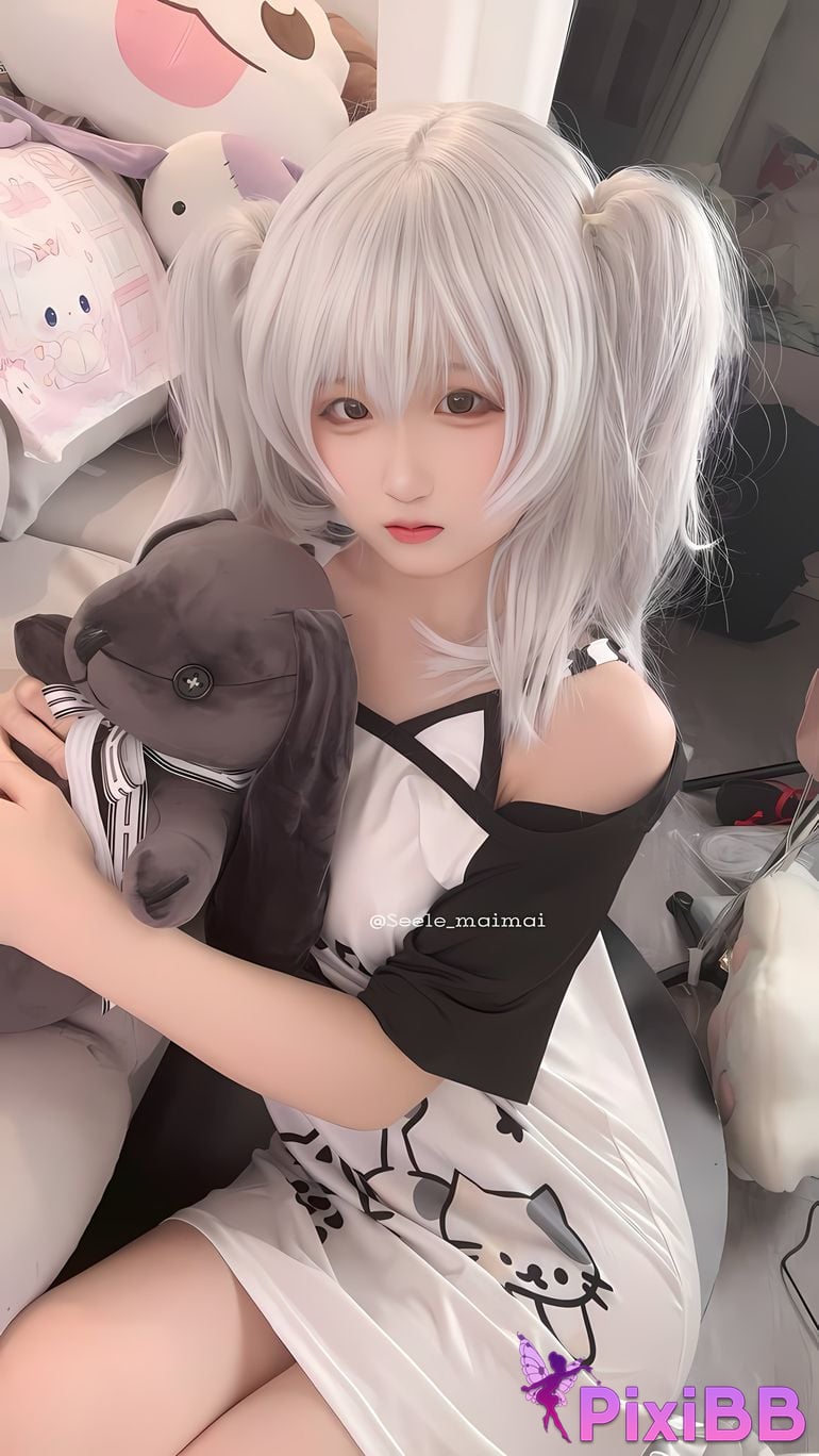 Cosplay Seele Mai White double ponytail PixiBB.COM 009