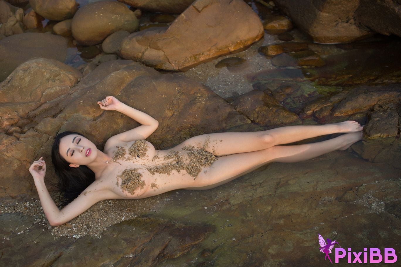 Private Photoshoot Huang Keren goddess of pure desire Outdoor private photography at the beach PixiBB.COM 253