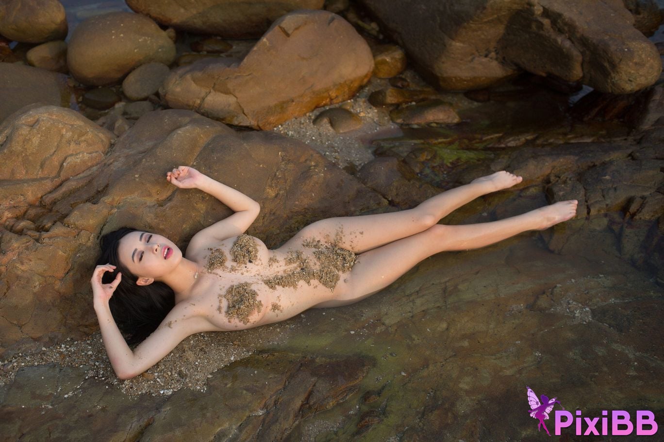 Private Photoshoot Huang Keren goddess of pure desire Outdoor private photography at the beach PixiBB.COM 264