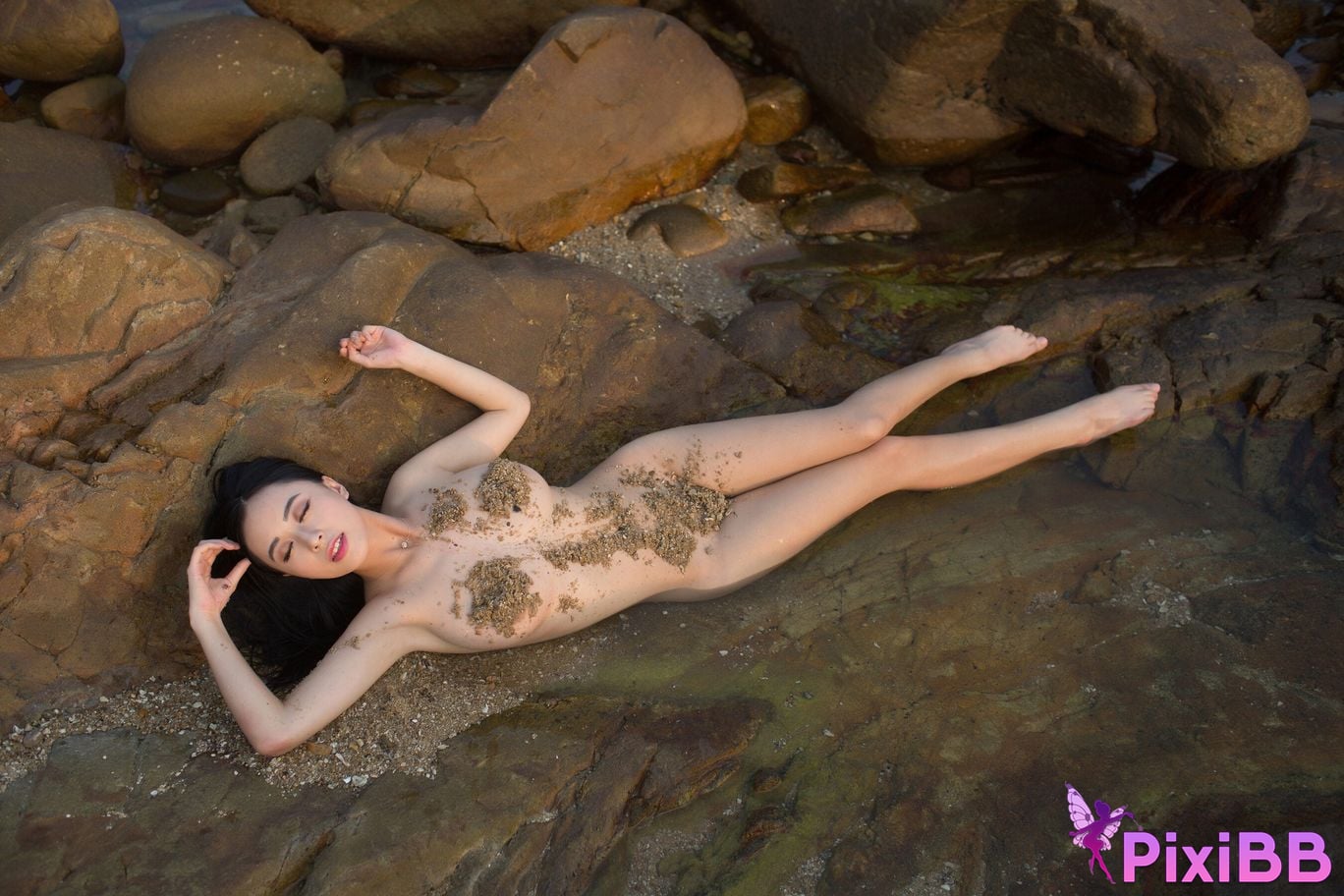 Private Photoshoot Huang Keren goddess of pure desire Outdoor private photography at the beach PixiBB.COM 265