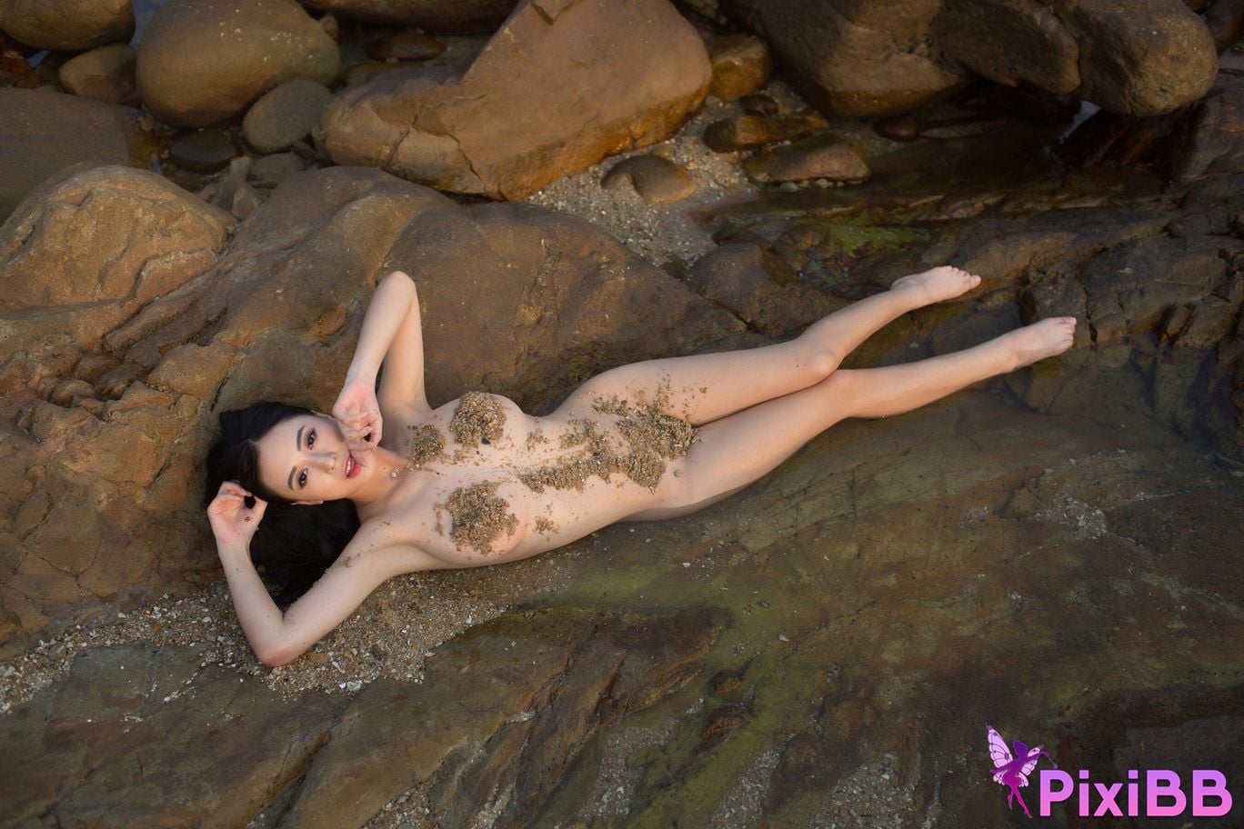 Private Photoshoot Huang Keren goddess of pure desire Outdoor private photography at the beach PixiBB.COM 267