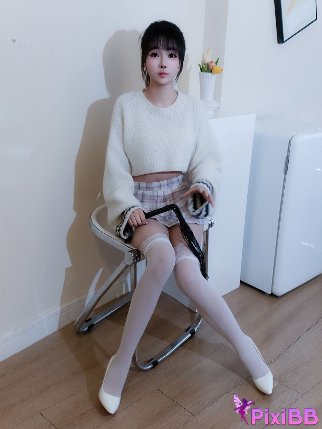 XR Uncensored Shen Mier R18 XIUREN model white sweater PixiBB.COM 010