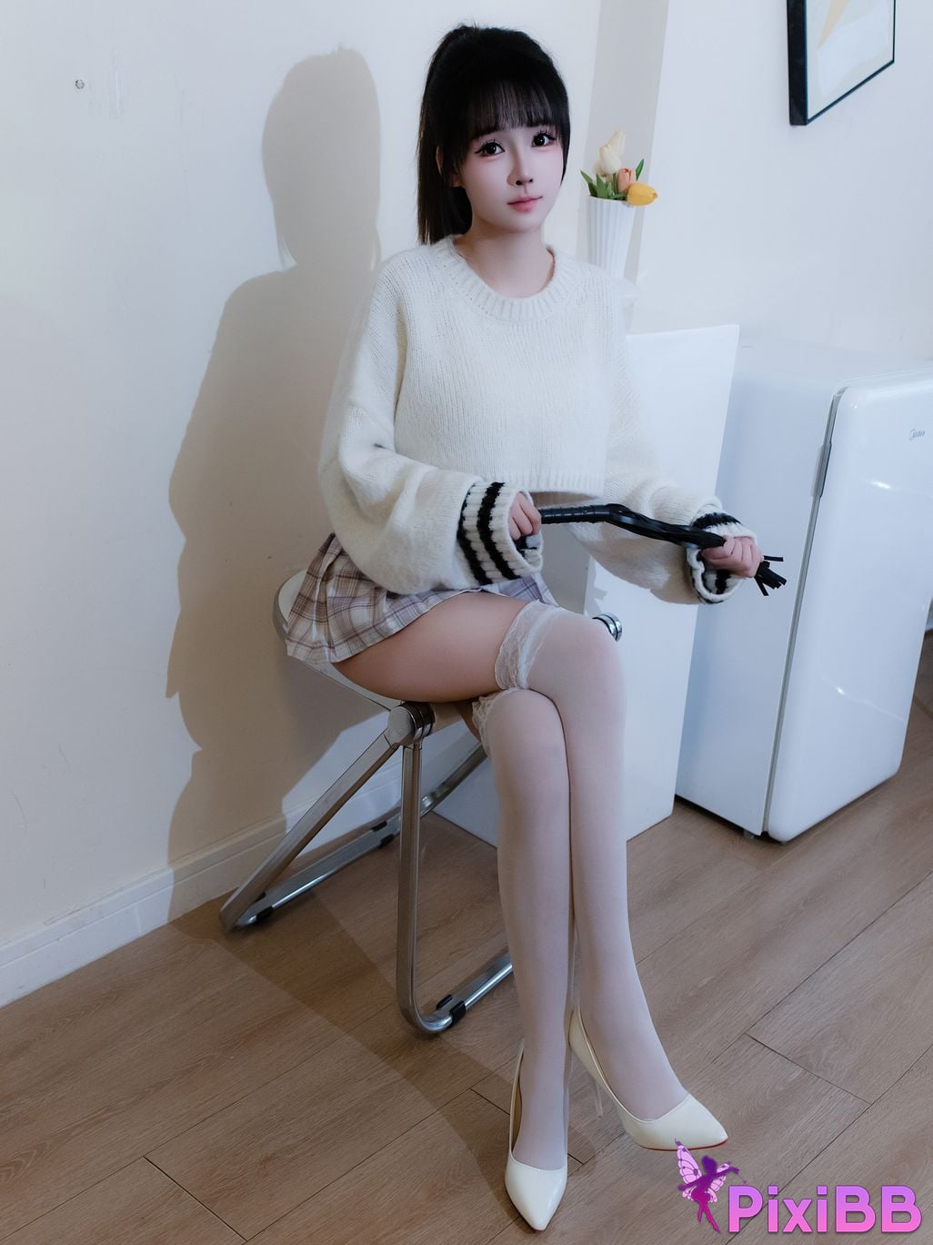 XR Uncensored Shen Mier R18 XIUREN model white sweater PixiBB.COM 013