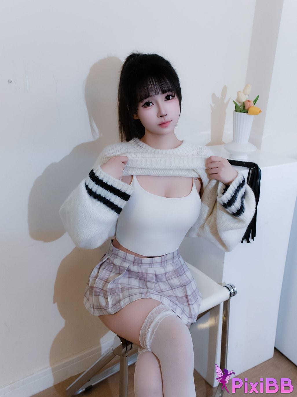 XR Uncensored Shen Mier R18 XIUREN model white sweater PixiBB.COM 016