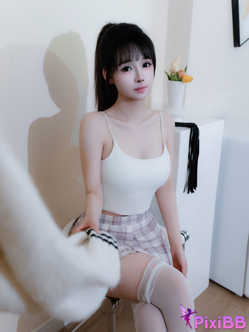 XR Uncensored Shen Mier R18 XIUREN model white sweater PixiBB.COM 018