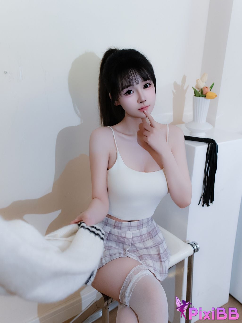 XR Uncensored Shen Mier R18 XIUREN model white sweater PixiBB.COM 019