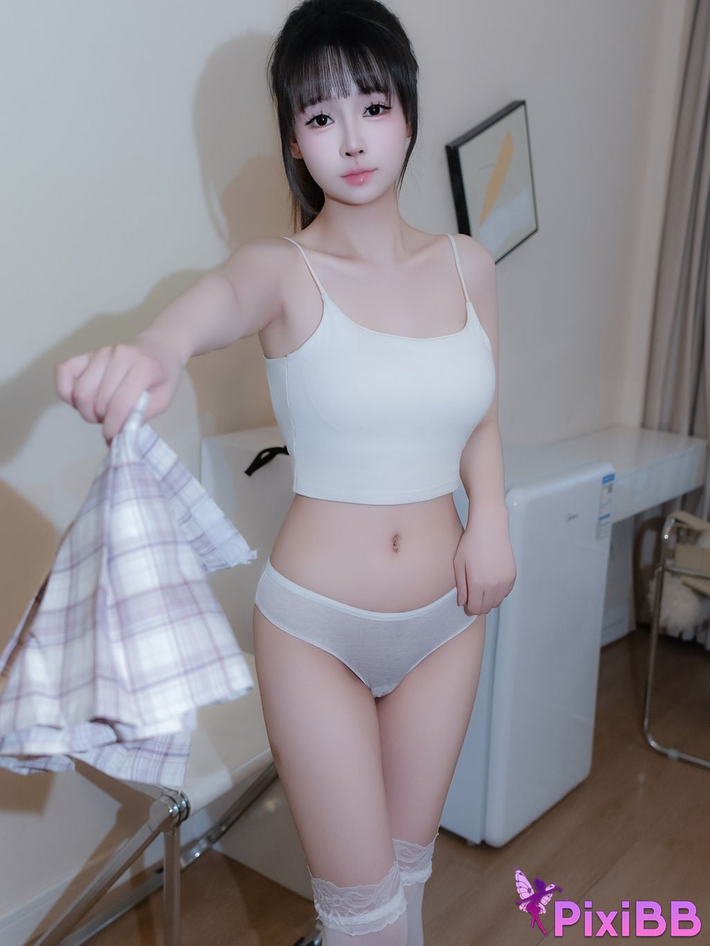 XR Uncensored Shen Mier R18 XIUREN model white sweater PixiBB.COM 031