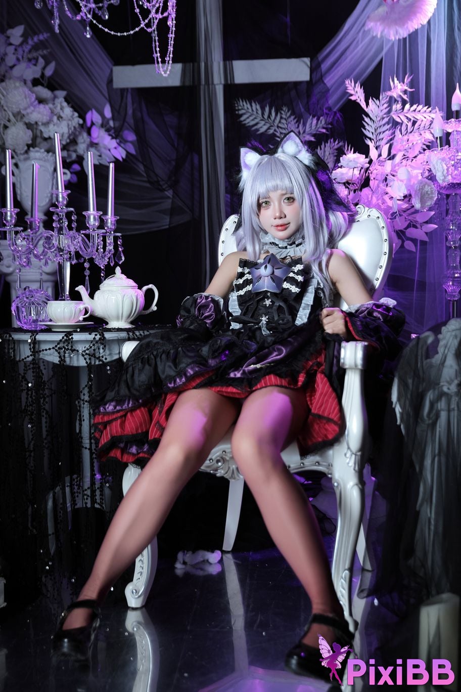 Cosplayer PoppaChan Murasaki Shion Dress Vtuber PixiBB.COM 001