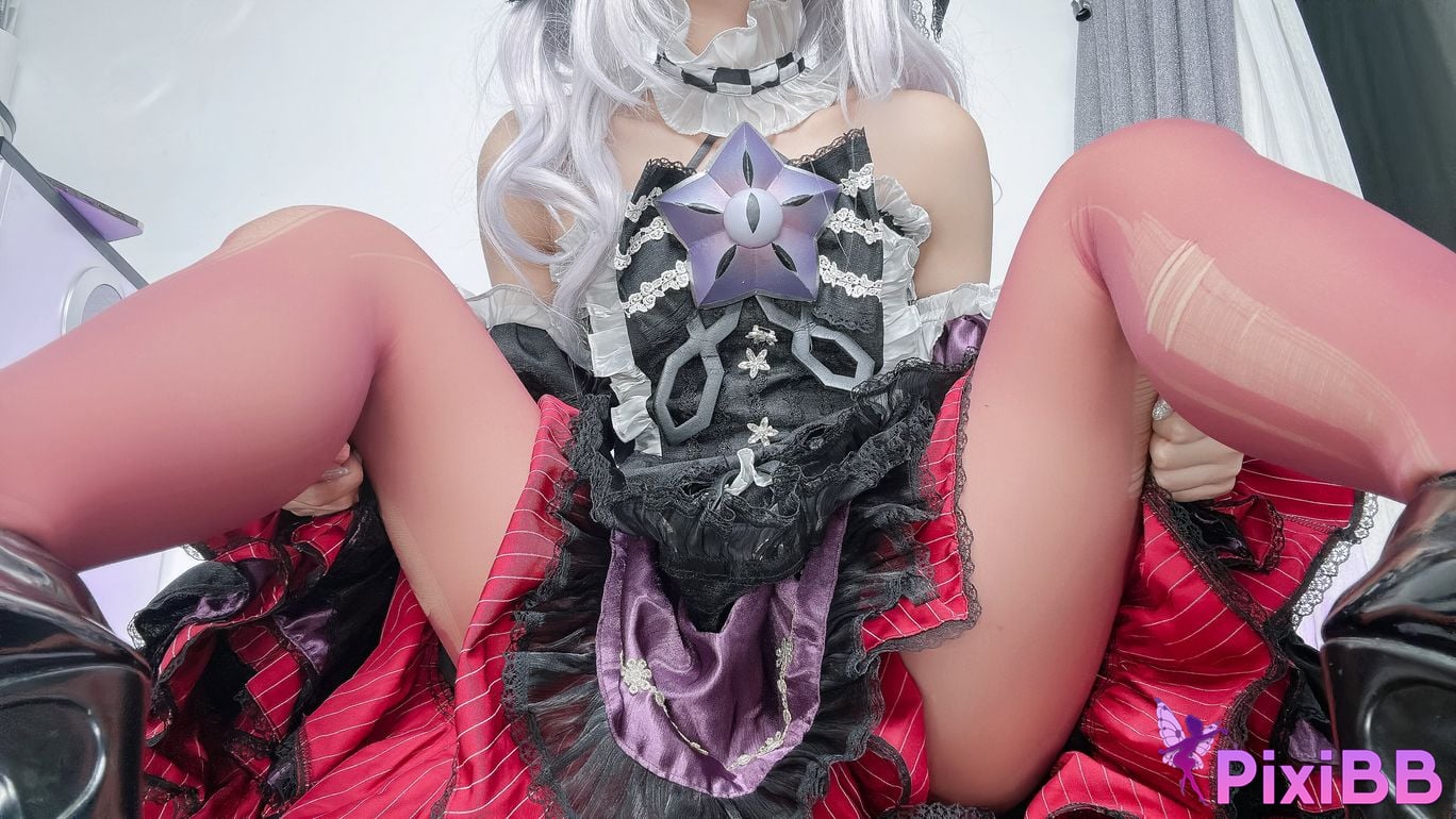 Cosplayer PoppaChan Murasaki Shion Dress Vtuber PixiBB.COM 039