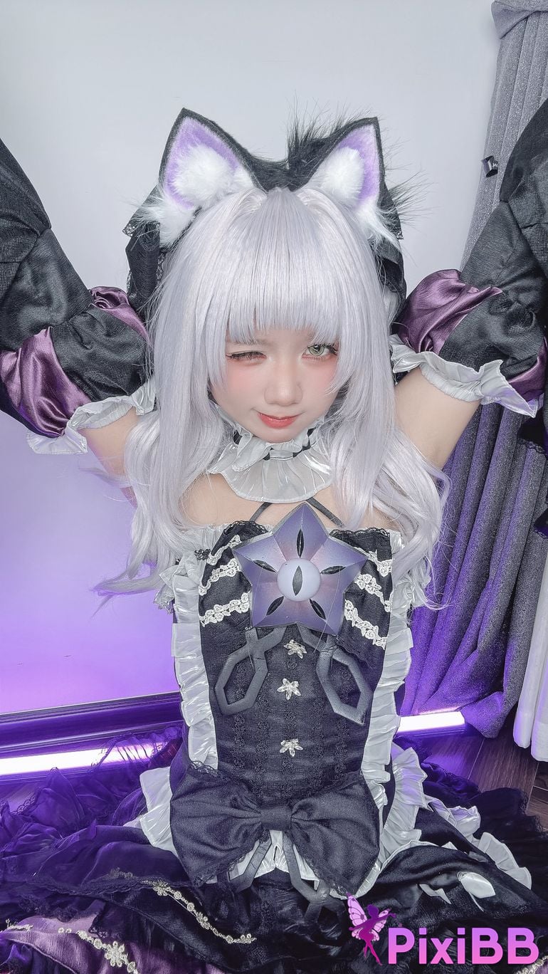 Cosplayer PoppaChan Murasaki Shion Dress Vtuber PixiBB.COM 078