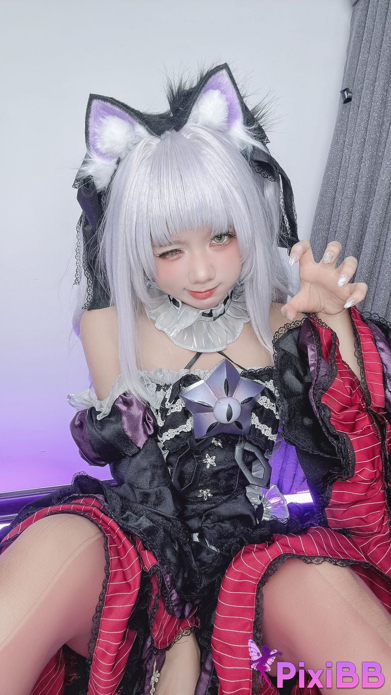 Cosplayer PoppaChan Murasaki Shion Dress Vtuber PixiBB.COM 087