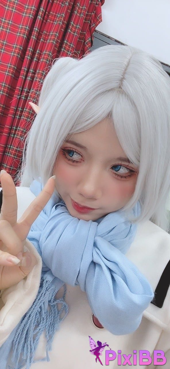 Cosplayer PoppaChan Frieren Winter Florian black silk short boots winter clothing S PixiBB.COM 054