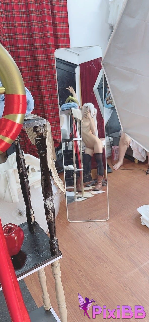 Cosplayer PoppaChan Frieren Winter Florian black silk short boots winter clothing S PixiBB.COM 060