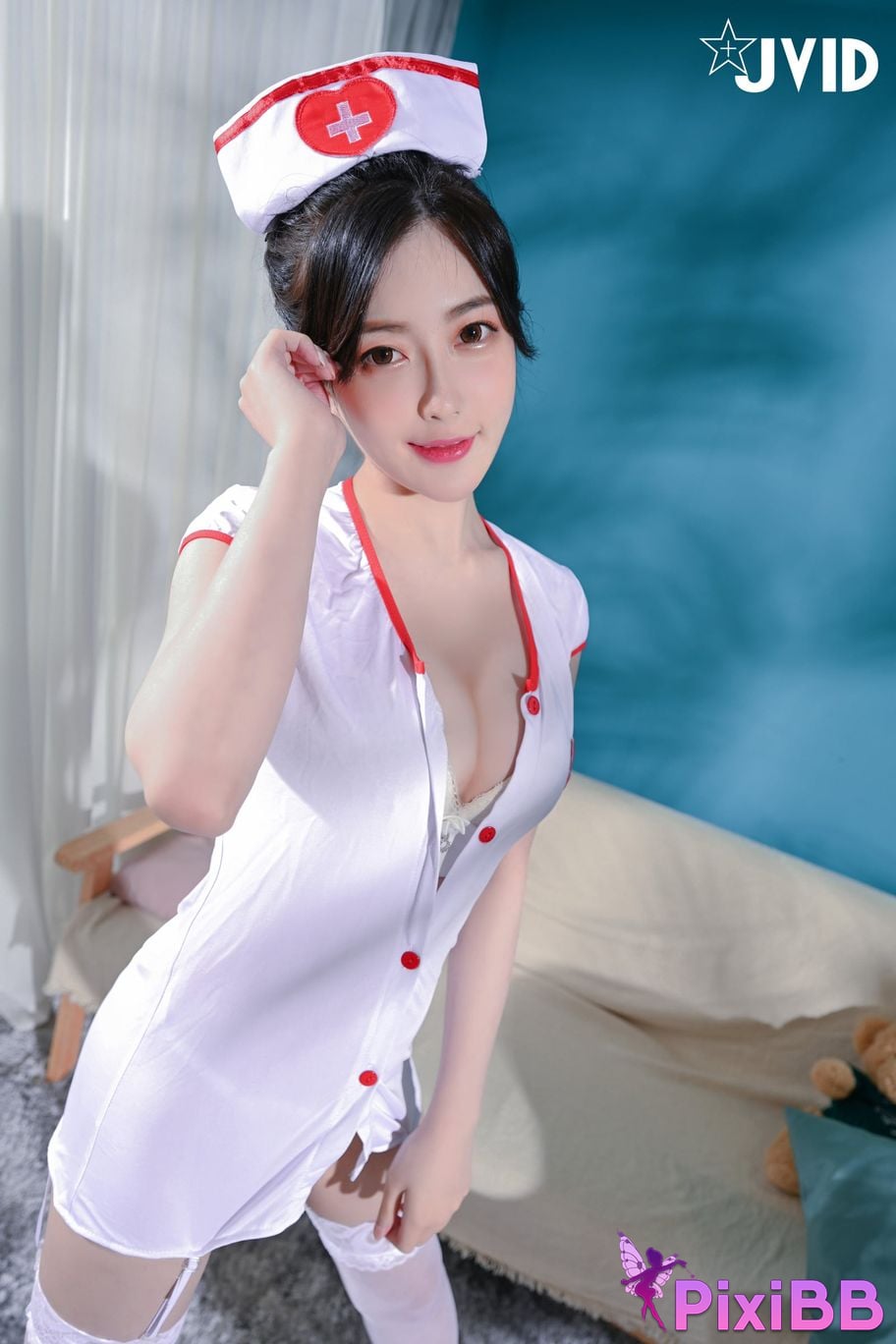 JVID Li Nai Jiang Da Wan Yi Miao Shi Bu Fa Shao Suan Tong Xiao Hu Quan Xin Pei Ban Zhao Gu Ni Huan Mei Lun Dao Chao Gan Guan Xi Jiao Kai Gei Zai Shen Bao Zhu Ru Bai Se Zhi 073