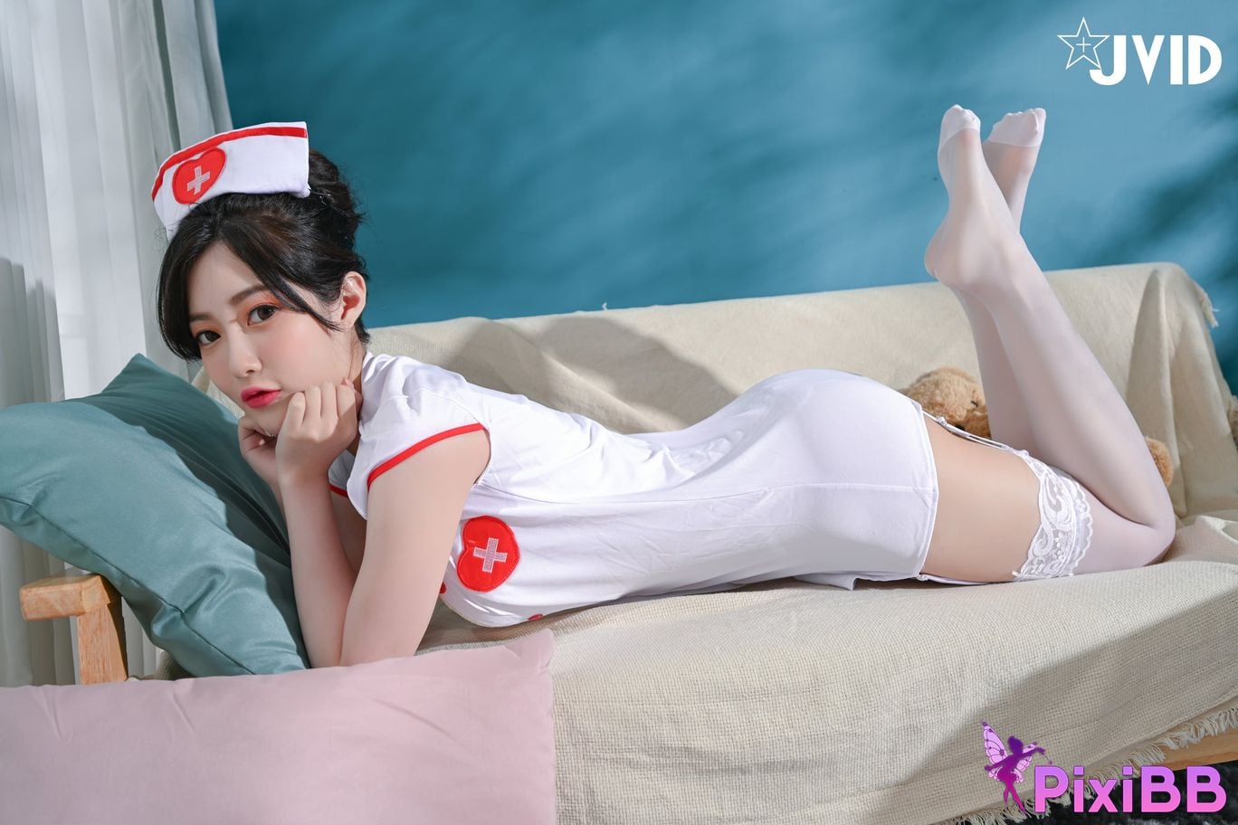 JVID Li Nai Jiang Da Wan Yi Miao Shi Bu Fa Shao Suan Tong Xiao Hu Quan Xin Pei Ban Zhao Gu Ni Huan Mei Lun Dao Chao Gan Guan Xi Jiao Kai Gei Zai Shen Bao Zhu Ru Bai Se Zhi 113